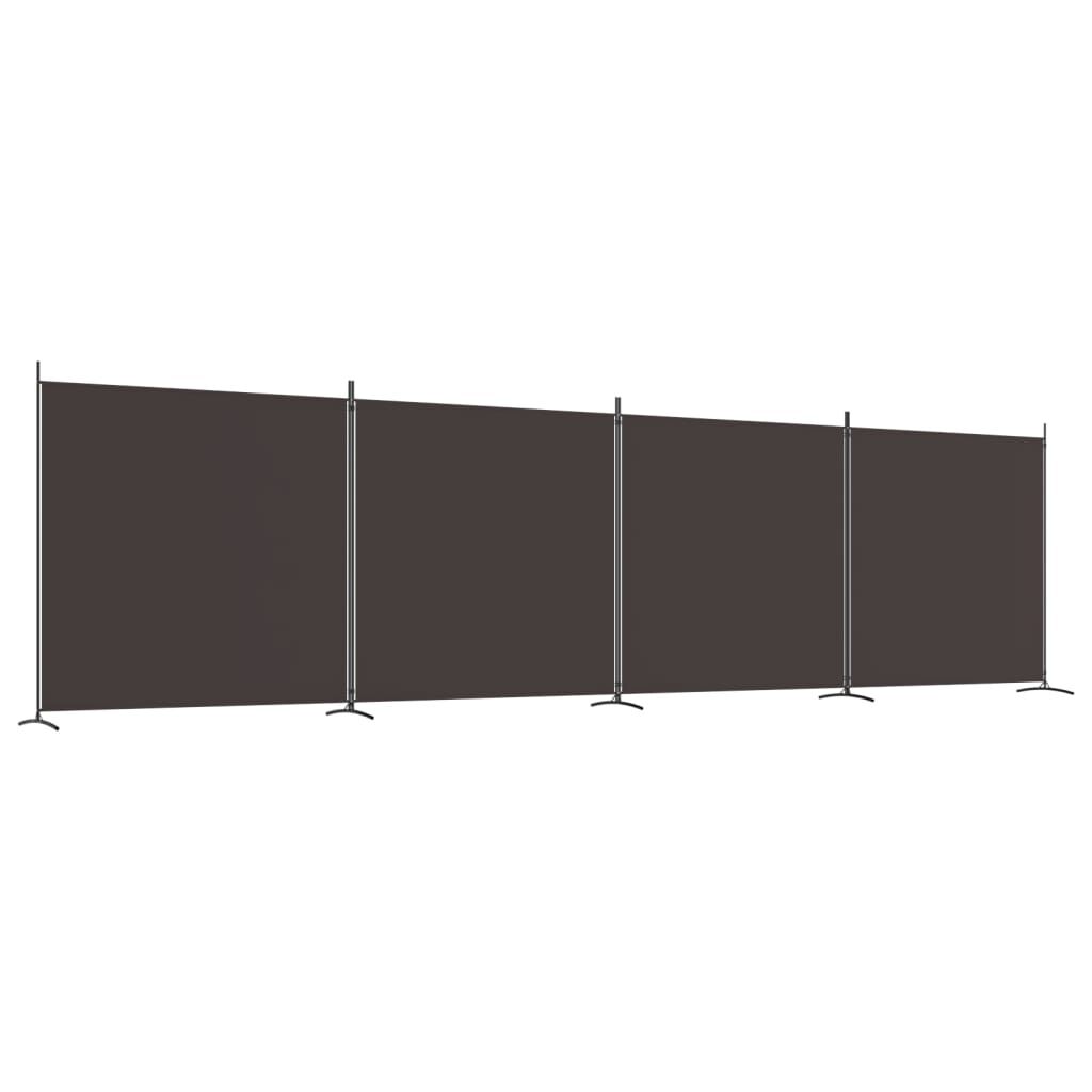 vidaXL Διαχωριστικό Δωματίου με 4 Πάνελ Καφέ 698x180 εκ. από Ύφασμα