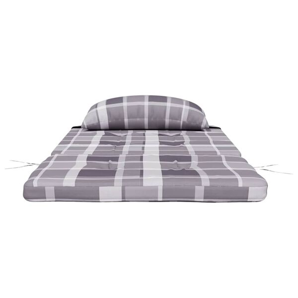 vidaXL Μαξιλάρια Καρέκλας Adirondack 2 τεμ. Γκρι Καρό Ύφασμα Oxford