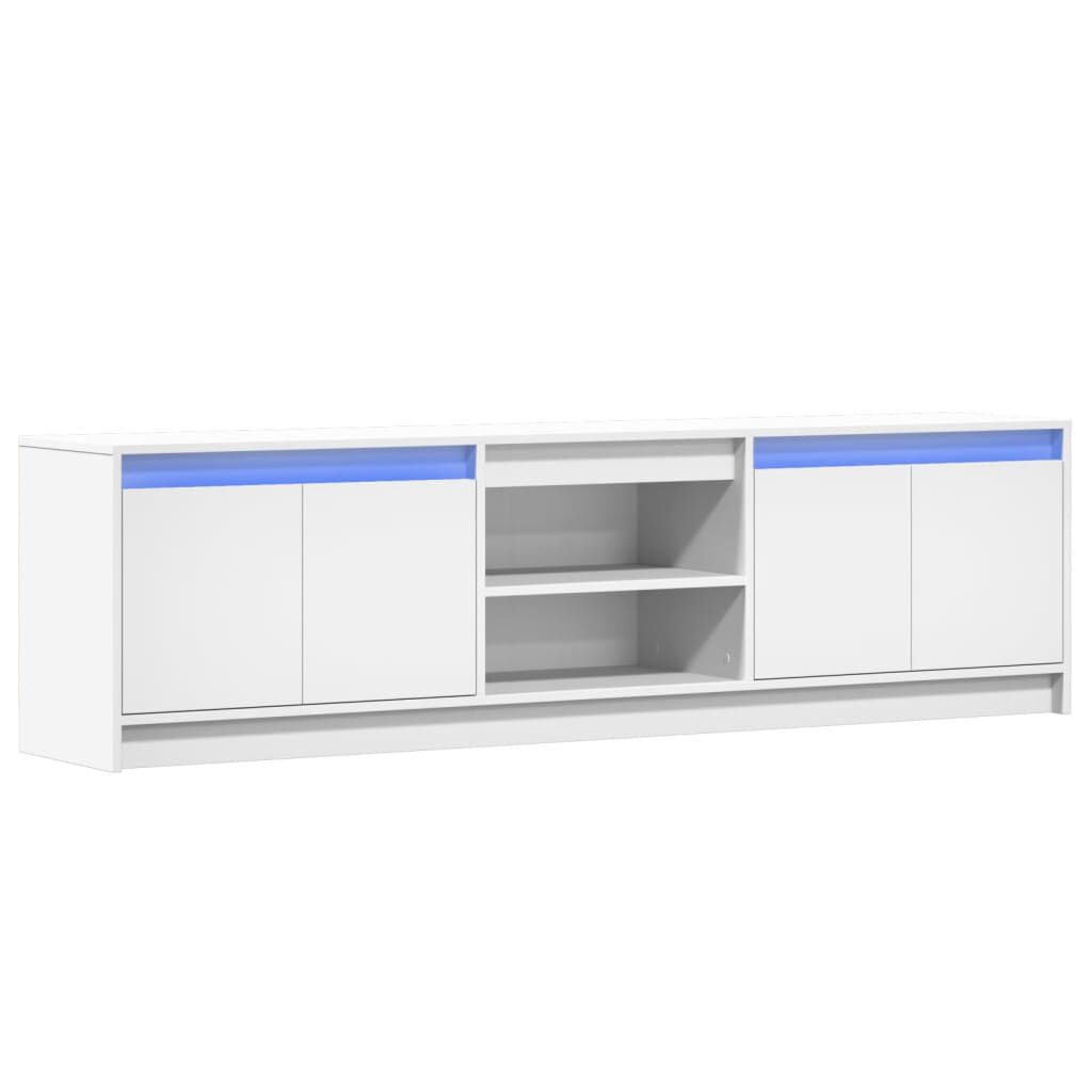 vidaXL Έπιπλο Τηλεόρασης με LED Λευκό 180x34x50 εκ. από Επεξ. Ξύλο