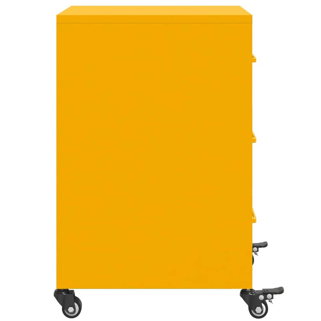 vidaXL Κομοδίνο Μουσταρδί 36x39x59 εκ. από Χάλυβα