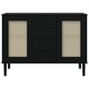 vidaXL Μπουφές SENJA Μαύρο / Ρατάν 112 x 40 x 80 εκ. Μασίφ Ξύλο Πεύκου