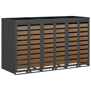 vidaXL Αποθήκη τροχήλατου κάδου για 3 κάδους Ανθρακί