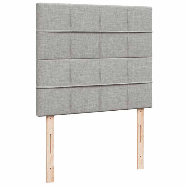 vidaXL Κρεβάτι Boxspring με Στρώμα & LED Αν.Γκρι 120x190εκ. Υφασμάτινο