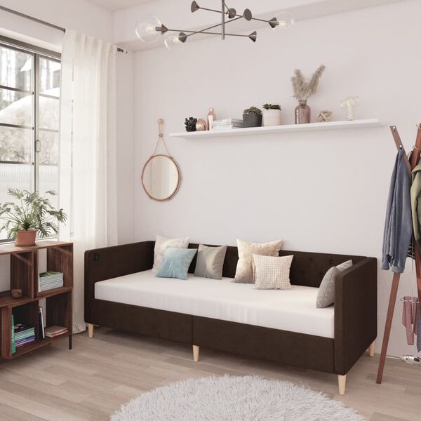 vidaXL &Kappa;&alpha;&nu;&alpha;&pi;έ&sigmaf; &Kappa;&rho;&epsilon;&beta;ά&tau;&iota; &mu;&epsilon; &Sigma;&tau;&rho;ώ&mu;&alpha; & USB &Sigma;&kappa;. &Kappa;&alpha;&phi;έ 90x200 &epsilon;&kappa;. &Upsilon;&phi;&alpha;&sigma;&mu;ά&tau;&iota;&nu;&omicron;&sigmaf;