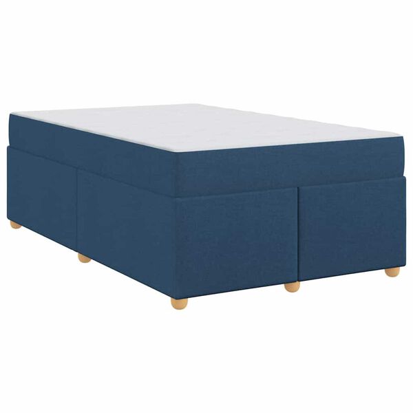 vidaXL Σκελετός Κρεβατιού με στρώμα Μπλε 120 x 190 cm ύφασμα