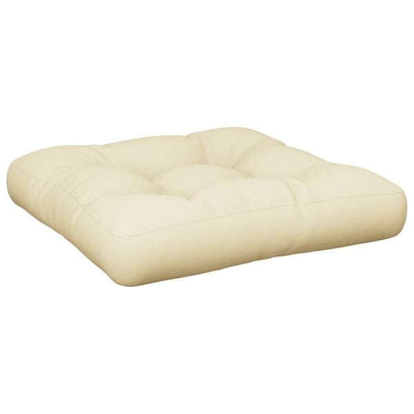 vidaXL Μαξιλάρι Παλέτας Κρεμ 60 x 60 x 12 εκ. Υφασμάτινο