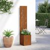 vidaXL Οθόνη Ιδιωτικότητας Κήπου Floral Σκ rusty 32 x 140 εκ.