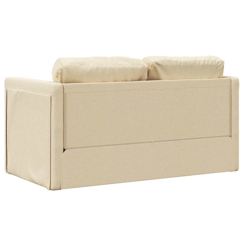 vidaXL Καναπές-Κρεβάτι Δαπέδου 2 σε 1 Κρεμ 112x174x55 εκ. Ύφασμα
