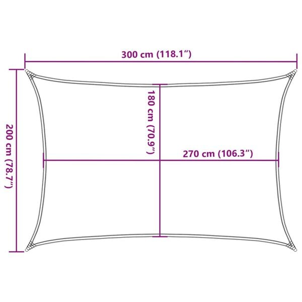 vidaXL Πανί Σκίασης Ορθογώνιο Ανοιχτό Γκρι 2x3 μ. HDPE 160 γρ./μ²