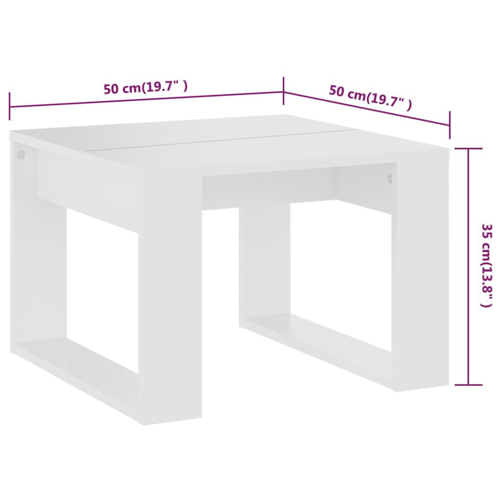 Τραπέζι Βοηθητικό Λευκό 50 x 50 x 35 εκ. από Επεξεργ. Ξύλο