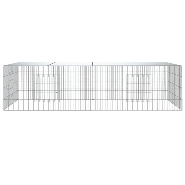 vidaXL Κλουβί Κουνελιών 2 Πάνελ 220x110x55 εκ. από Γαλβανισμένο Σίδερο