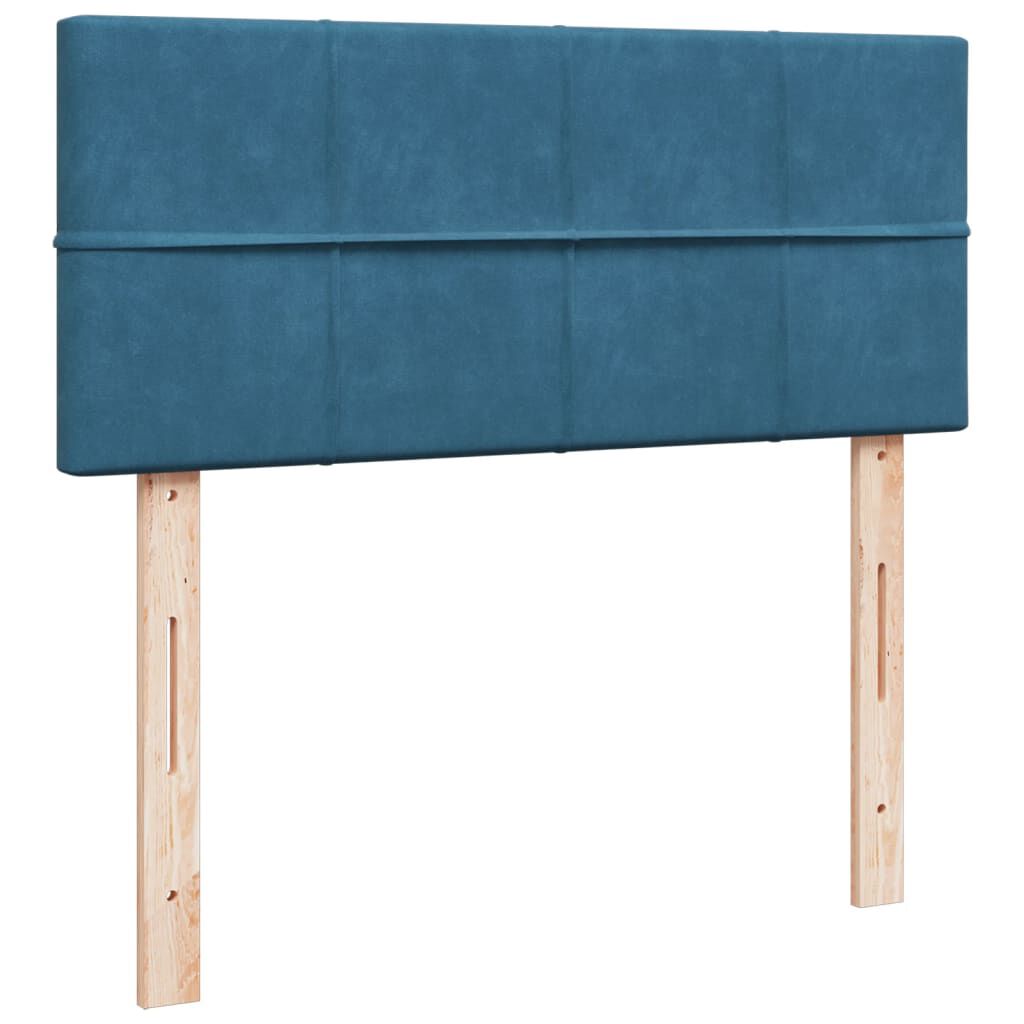 vidaXL Κρεβάτι Boxspring με Στρώμα Σκούρο Μπλε 120x190 εκ. Βελούδινο