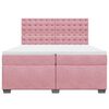 vidaXL Κρεβάτι Boxspring με Στρώμα Ροζ 200x200 εκ. Βελούδινο