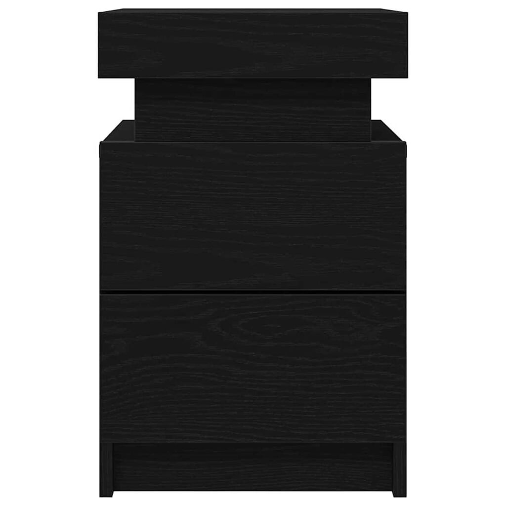 vidaXL Κομοδίνο 2 pcs Μαύρη δρυς 35 x 39 x 55 εκ. Επεξεργασμένο ξύλο