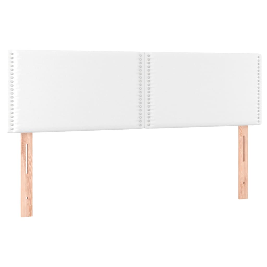 vidaXL Κρεβάτι Boxspring με Στρώμα & LED Λευκό 140x190 εκ. Συνθ. Δέρμα