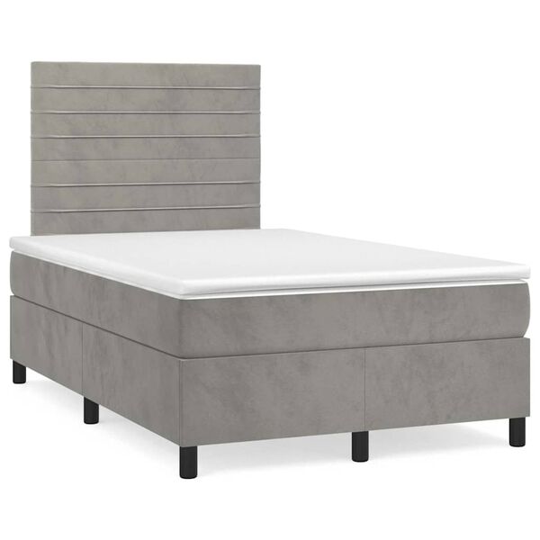 vidaXL &Kappa;&rho;&epsilon;&beta;ά&tau;&iota; Boxspring &mu;&epsilon; &Sigma;&tau;&rho;ώ&mu;&alpha; & LED &Alpha;&nu;.&Gamma;&kappa;&rho;&iota; 120x190&epsilon;&kappa;. &Beta;&epsilon;&lambda;&omicron;ύ&delta;&iota;&nu;&omicron;