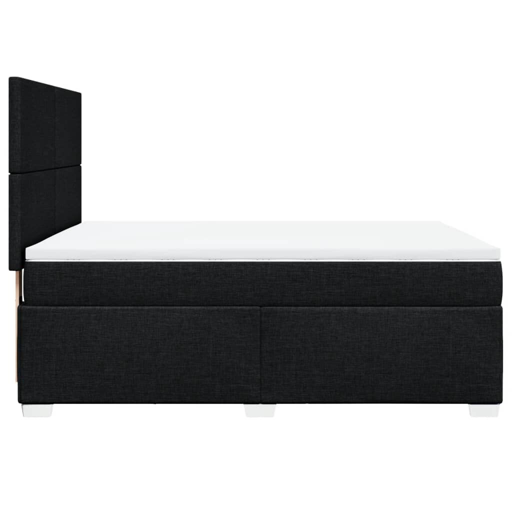 vidaXL Κρεβάτι Boxspring με Στρώμα Μαύρο 140x200 εκ. Υφασμάτινο