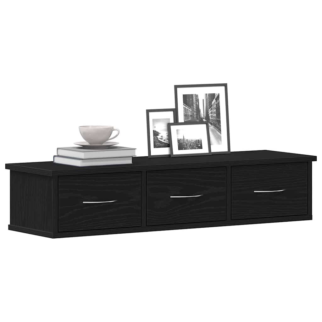 vidaXL Ντουλάπι Τοίχου Μαύρο Δρυς 88x26x18,5 εκ Επεξεργασμένο Ξύλο