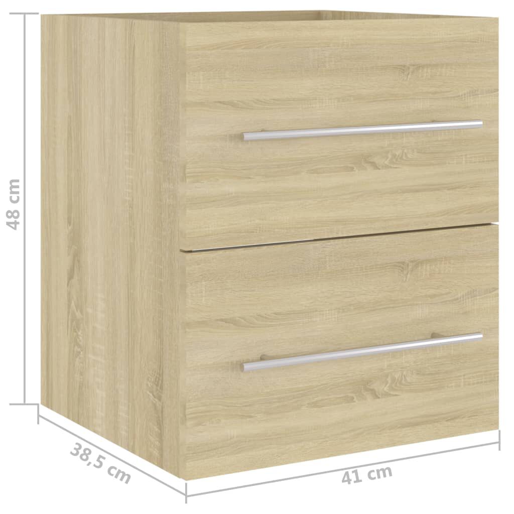 vidaXL Ντουλάπι Νιπτήρα Sonoma Δρυς 41 x 38,5 x 48 εκ. από Επεξ. Ξύλο