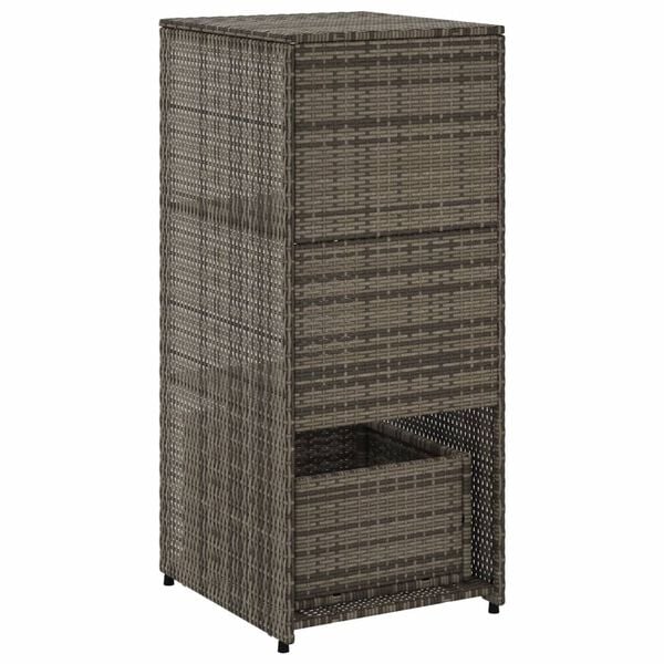 vidaXL Ντουλάπι Αποθήκευσης Κήπου Γκρι 50x55x115 εκ. Συνθετικό Ρατάν