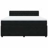 vidaXL Κρεβάτι Boxspring με Στρώμα Μαύρο 180x200 εκ. Βελούδινο