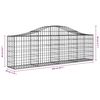 vidaXL Συρματοκιβώτια Τοξωτά 4 τεμ. 200x30x60/80 εκ. Γαλβαν. Ατσάλι