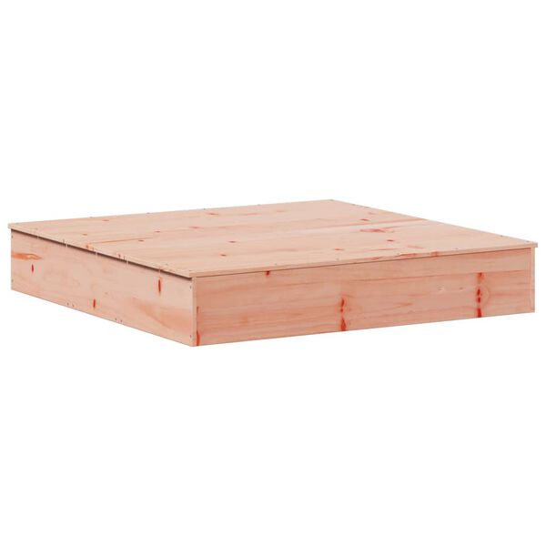 vidaXL Αμμοδόχος με Κάλυμμα 111x111x19,5 εκ. Μασίφ Ξύλο Ψευδοτσούγκας