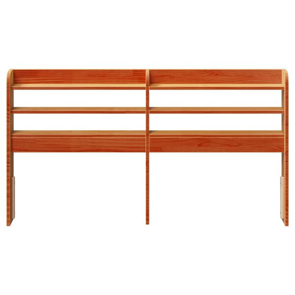 vidaXL Κεφαλάρι με Ράφια Καφέ Κεριού 135 εκ. από Μασίφ Ξύλο Πεύκου