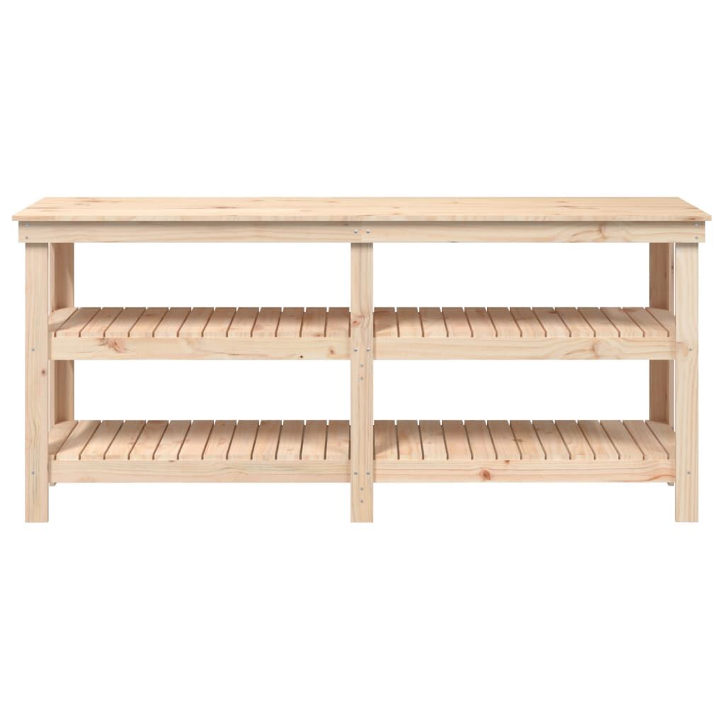 vidaXL Πάγκος Εργασίας 181 x 50 x 80 εκ. από Μασίφ Ξύλο Πεύκου