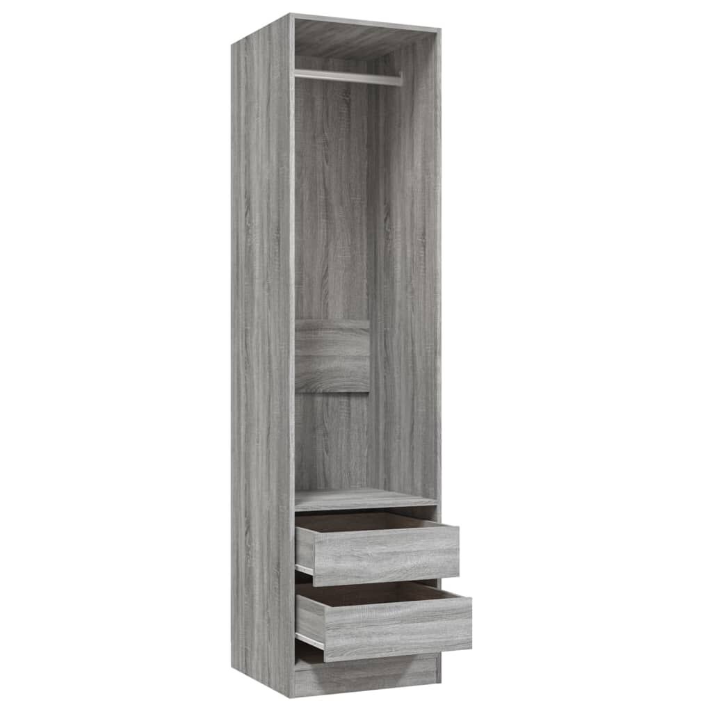 vidaXL Ντουλάπα με Συρτάρια Γκρι Sonoma 50 x 50 x 200 εκ Επεξεργ. Ξύλο