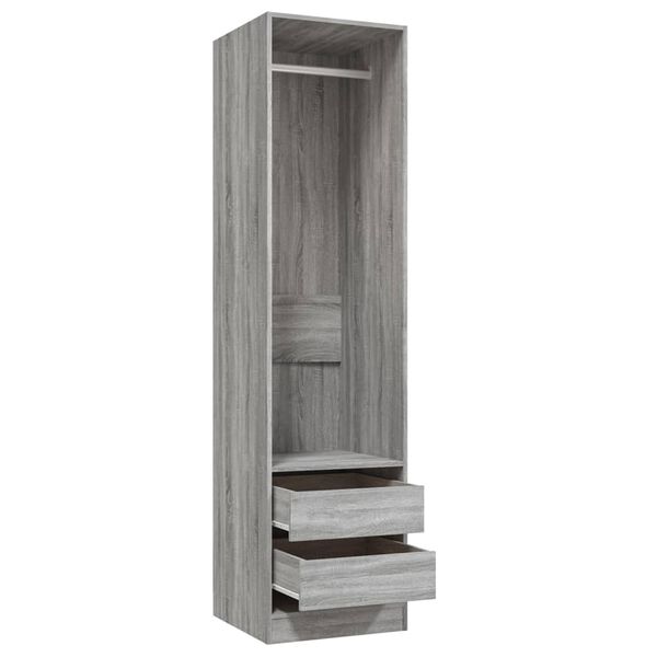 vidaXL Ντουλάπα με Συρτάρια Γκρι Sonoma 50 x 50 x 200 εκ Επεξεργ. Ξύλο