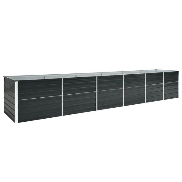vidaXL Ζαρντινιέρα Υπερυψωμένη Ανθρακί 480x80x77 εκ. Γαλβαν. Χάλυβας