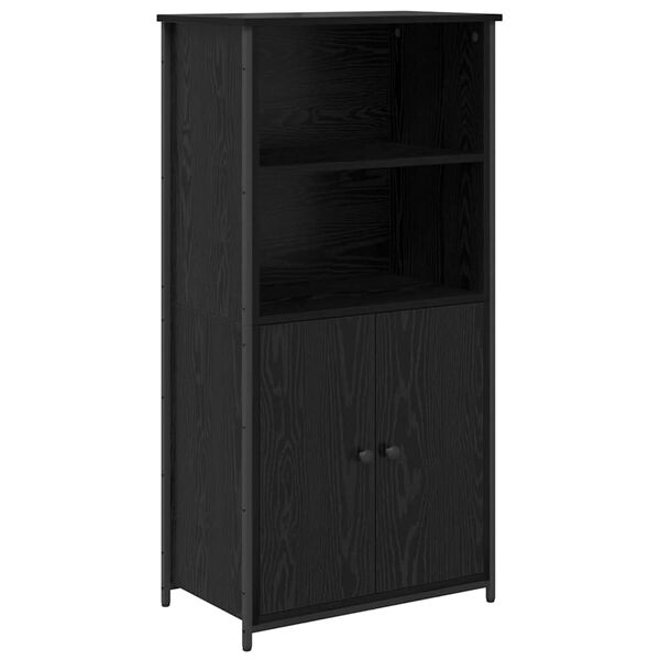 vidaXL Highboard &Mu;&alpha;ύ&rho;&eta; &Omicron;&xi;&upsilon;ά 62 x 36 x 121,5 &epsilon;&kappa; &Epsilon;&pi;&epsilon;&xi;&epsilon;&rho;&gamma;&alpha;&sigma;&mu;έ&nu;&omicron; &xi;ύ&lambda;&omicron;