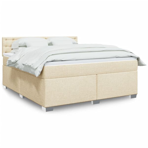 vidaXL &Kappa;&rho;&epsilon;&beta;ά&tau;&iota; Boxspring &mu;&epsilon; &Sigma;&tau;&rho;ώ&mu;&alpha; &Kappa;&rho;&epsilon;&mu; 180x200 &epsilon;&kappa;. &Upsilon;&phi;&alpha;&sigma;&mu;ά&tau;&iota;&nu;&omicron;