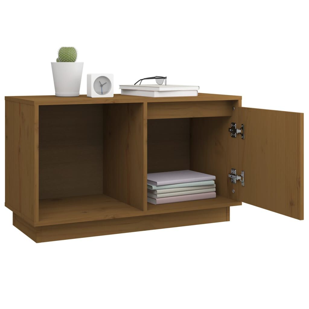 vidaXL Έπιπλο Τηλεόρασης Μελί 74 x 35 x 44 εκ. από Μασίφ Ξύλο Πεύκου