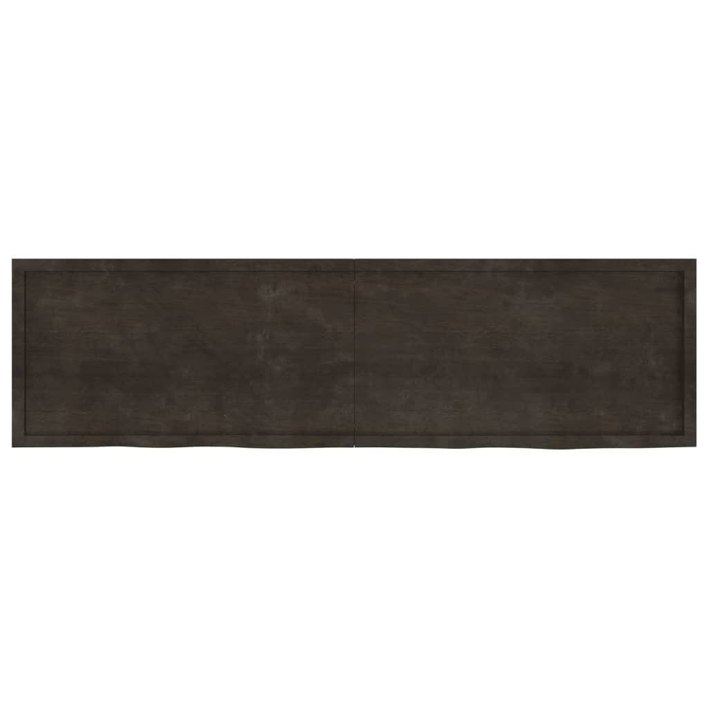 vidaXL Ράφι Τοίχου Σκούρο Καφέ 220x60x(2-4) εκ. Επεξ. Μασίφ Ξύλο Δρυός