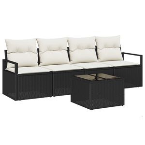 vidaXL &Sigma;&epsilon;&tau; &Kappa;&alpha;&nu;&alpha;&pi;έ 5 pcs &Mu;&alpha;ύ&rho;&omicron; &kappa;&alpha;&iota; &Kappa;&rho;έ&mu;&alpha; &sigma;&upsilon;&nu;&theta;&epsilon;&tau;&iota;&kappa;ό &rho;&alpha;&tau;ά&nu;