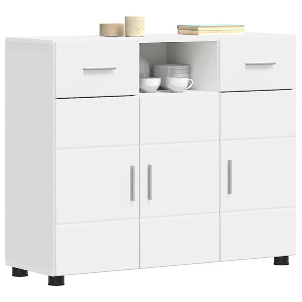vidaXL Πλαϊνό γραφείο Λευκό 88.5 x 30.5 x 73 εκ Επεξεργασμένο ξύλο