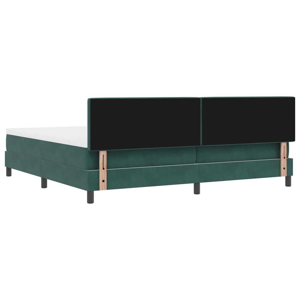 vidaXL Κρεβάτι Box Spring με Στρώμα Σκούρο Πράσινο 200x200 εκ Βελούδο