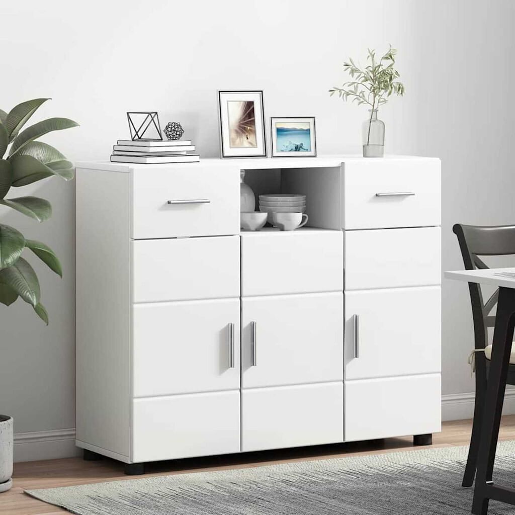 vidaXL Πλαϊνό γραφείο Λευκό 88.5 x 30.5 x 73 εκ Επεξεργασμένο ξύλο