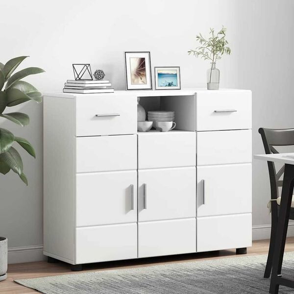 vidaXL Πλαϊνό γραφείο Λευκό 88.5 x 30.5 x 73 εκ Επεξεργασμένο ξύλο