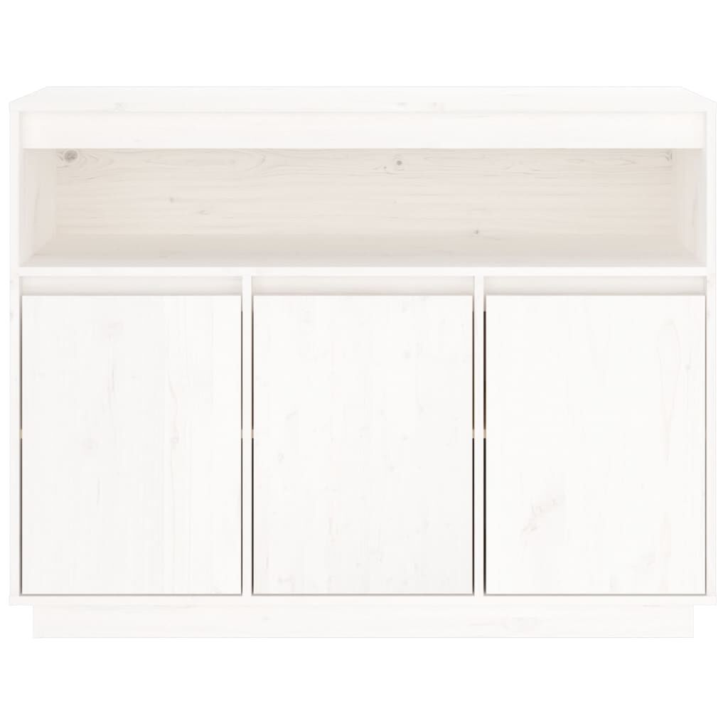 vidaXL Ντουλάπι Λευκό 104,5x34x80 εκ. από Μασίφ Ξύλο Πεύκου