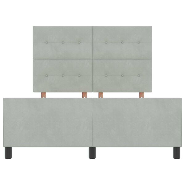 vidaXL Σκελετός Κρεβατιού Ανοιχτό γκρι 140 x 190 cm Βελούδο