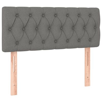 vidaXL Κρεβάτι Boxspring με Στρώμα Σκούρο Γκρι 90x200 εκ. Υφασμάτινο