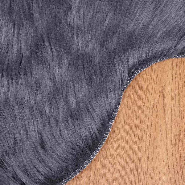 vidaXL Ψεύτικο Δέρμα Προβάτου Χαλί Ανθρακί 60 x 90 cm Πολυεστέρας