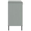 vidaXL Ντουλάπι OSLO Γκρι 113x40x77 εκ. Μασίφ Ξύλο με Μετ. Πόδια