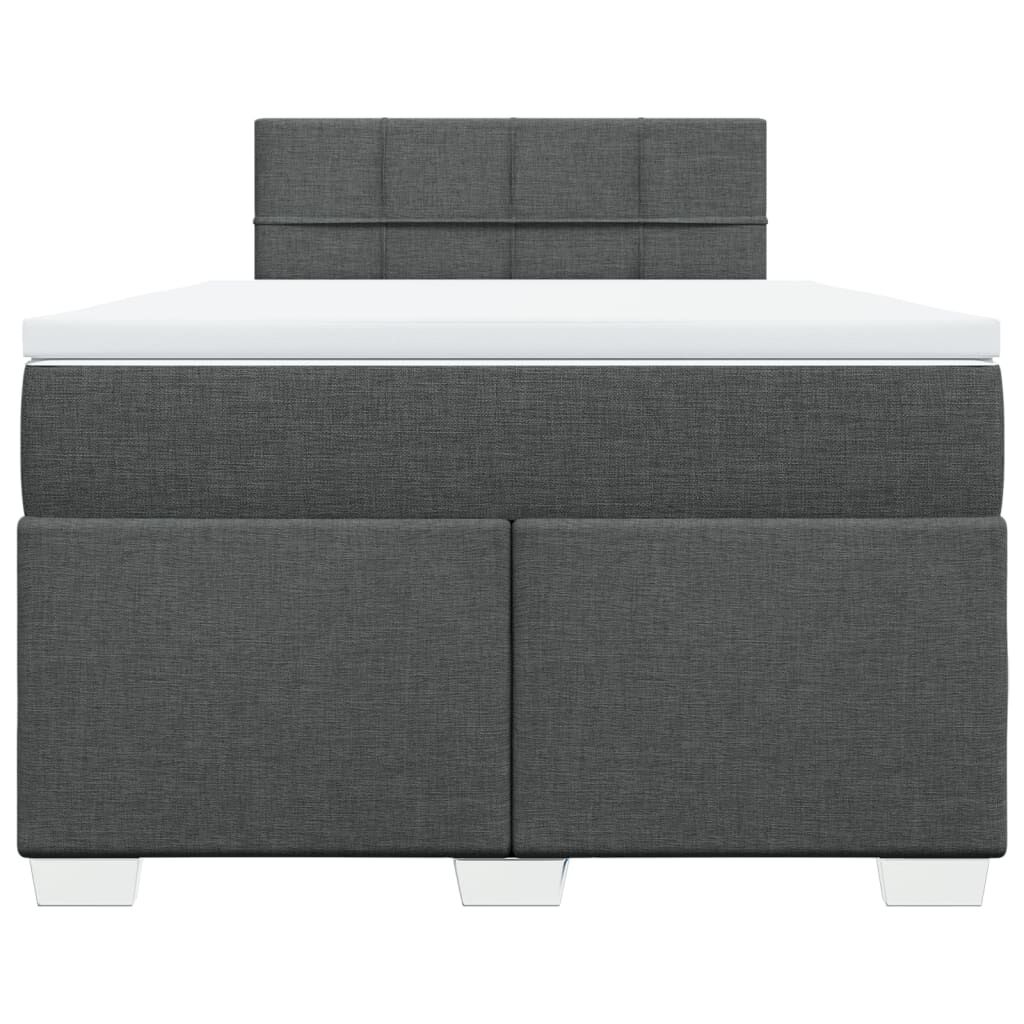 vidaXL Κρεβάτι Boxspring με Στρώμα Σκούρο Γκρι 120x190 εκ Υφασμάτινο