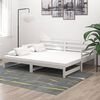 vidaXL Καναπές Κρεβάτι Λευκός 2 x (90 x 200) εκ. από Μασίφ Ξύλο Πεύκου