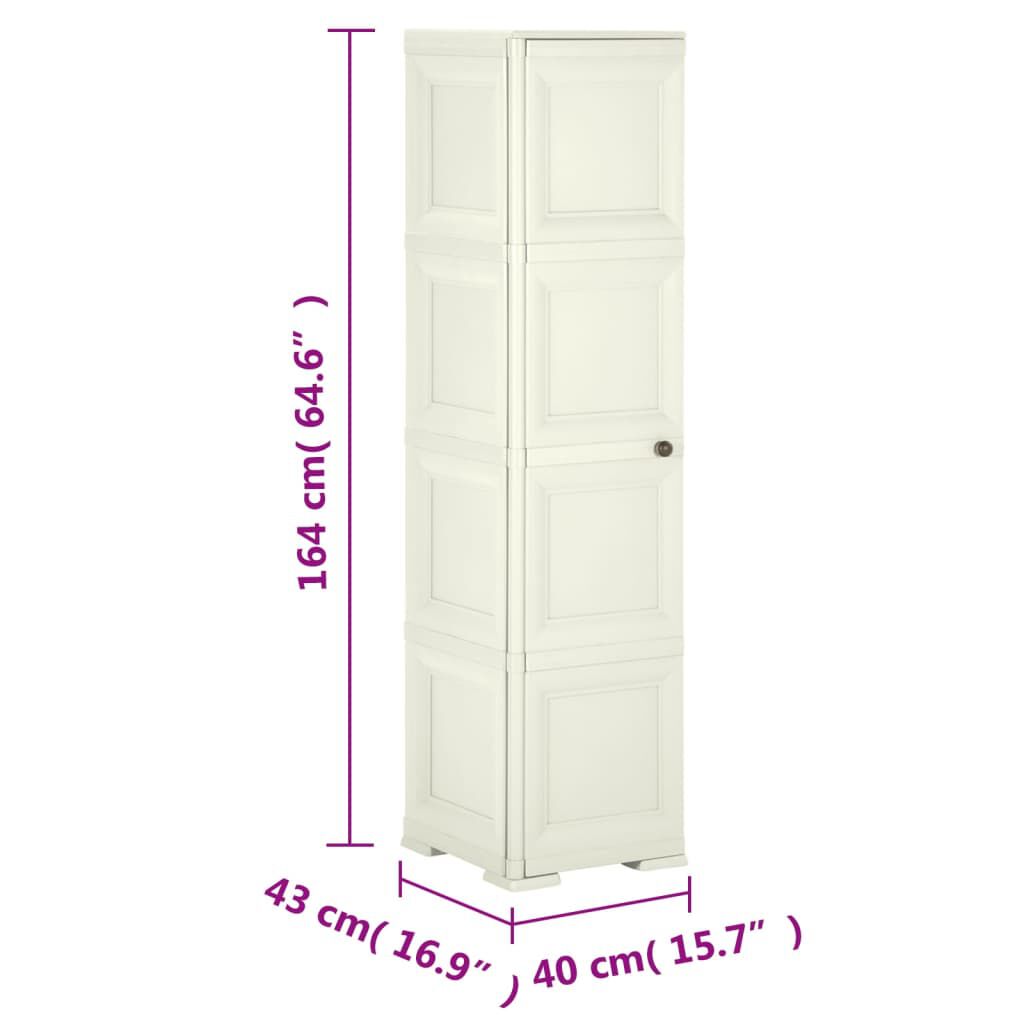 vidaXL Πλαστικό Ντουλάπι Κρεμ Ανοιχτό 79 x 43 x 164εκ. με Σχέδιο Ξύλου