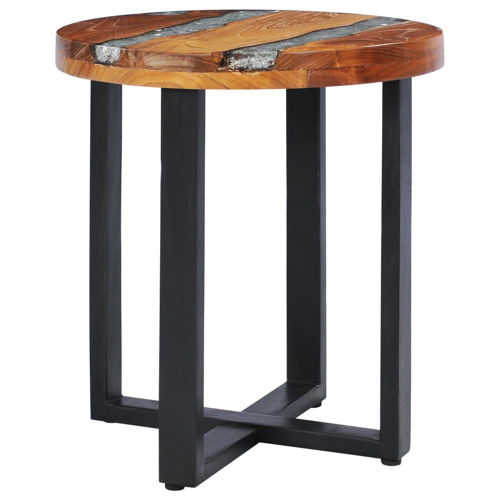 vidaXL Τραπεζάκι Σαλονιού 40x45 εκ. από Μασίφ Ξύλο Teak / Συνθ. Ρητίνη